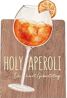 Lustige Geburtstagskarte Holzkarte – HOLY APEROLI Geburtstagskarte mit Umschlag | Happy Birthday …