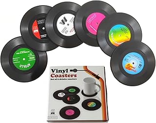 Lustige Retro-Vinyl-Schallplatten-Untersetzer für Getränke, kreative Musik-Getränke-Untersetze…