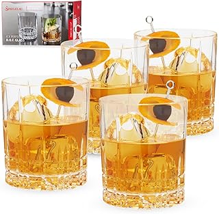 Spiegelau Whisky Glas D.O.F. 4er Set, 368 ml, Perfect Serve, 4500176, Double Old Fashioned Glas a…