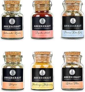 Ankerkraut Küchen Starter-Set mit 6 Gewürzen, Geschenk für Männer/Frauen/Div, Kitchen-Basic S…