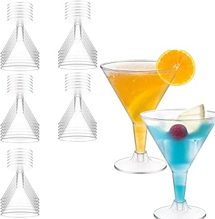 30 Stück Martini Gläser, Plastik Cocktailgläser Wiederverwendbar, 200ml Klassische Martiniglä…