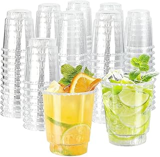 40 Stück Becher Plastik Plastikbecher 0,2L Mehrwegbecher Cocktailgläser Hartplastik Becher Shot…