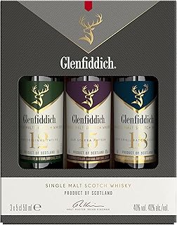 Glenfiddich Single Malt Scotch Whisky Probierset (3 x 5cl) – 12 Jahre, 15 Jahre und 18 Jahre mit …