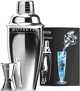 Nuvantee Cocktailshaker Set – Premium Bar Kit mit kostenlosem Messbecher – Cocktailrezepte – 0,7L…