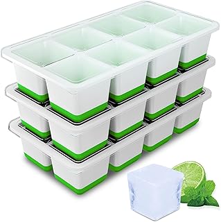 Eiswürfelform Groß, 3 Pack Große Eiswürfelbehälter mit Deckel, Leichtes Lösen, BPA-Freie Si…