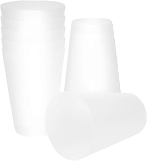 20 Trinkbecher 400 ml Transparent, Hartplastikbecher für Party, Kinderbecher, stapelbare Plastik…
