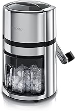 Arendo – Ice Crusher Edelstahl 1,1 L manuell – Eiszerkleinerer – Eiscrusher zum Kühlen und F…