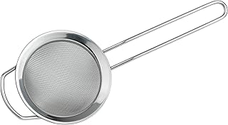 Grunwerg ST-3004 feinmaschig, mit poliertem Rand und Griff, Silber, 4-Inch, 10cm Durchmesser