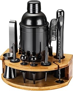 Cocktail Shaker Set, 12 Teiliges Edelstahl Bar Zubehör Set, 750ML Shaker Barkeeper Set mit Stän…