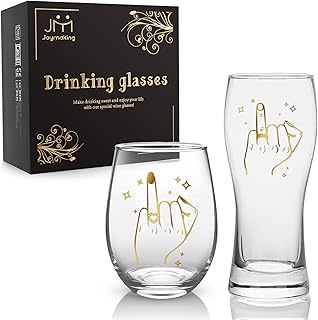 Weinglas & Bierglas Set für Paare – Hochzeitsgeschenk Personalisiert, Verlobungsgeschenk, Kleine…