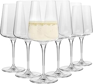 Krosno Weißwein- und Sektgläser | 6 Stck. im Set | 400 ml | Infinity Kollektion | Elegant | Kri…