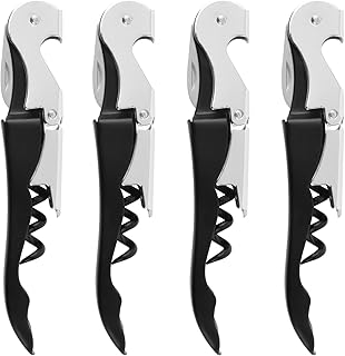 Korkenzieher Flaschenöffner Set von 4, Kohlenstoffstahl 3 in 1 Bier- und Weinflaschenöffner, Ke…