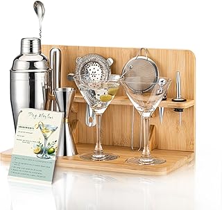 USEERIL Martini-Set mit 2 Stück Martini-Gläser, Mixology Bartender Kit, Cocktail-Shaker mit Bam…