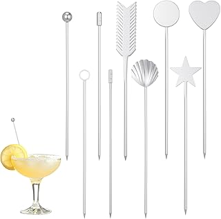 9 Stück Edelstahl Cocktailspieße Martini-Spieße Cocktail Obst Sticks Cocktail Pick Wiederverwe…