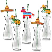 HOWAF 36x Papier Trinken Einweg Strohhalme, mexikanische Fiesta Hochzeit Party Geburtstag Strohha…
