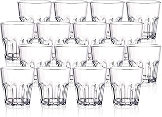 Tebery 16 Stück 250ml Wassergläser Kunststoff, 8oz Whiskey Gläser transparent, Kunststoff Cock…