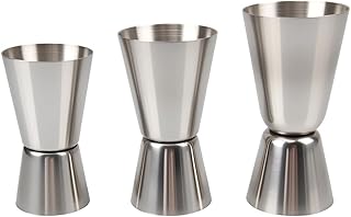 Cocktail Messbecher, 3PCS Edelstahl Cocktail Zubehör Doppelmass Skala 15/20/25/30/40/50 ml, Prof…