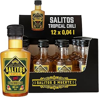 SALITOS Tropical Chili 12 x 4 cl – 20% Vol. Premium-Tequila Likör Shot mit exotischer Fruchtnote…