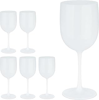 Relaxdays Weingläser Kunststoff, 6er Set, bruchsicher, BPA-frei, 400 ml, Mehrweg Rotweingläser,…