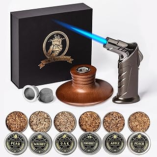 Bourbon Geschenke für Männer – Cocktail-Räucher-Kit mit Taschenlampe und Holzspänen für Wh…