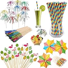 140 Stück Cocktail Deko, Cocktail Zubehör Deko, Cocktail Schirmchen, Cocktail Zubehör, Cocktai…