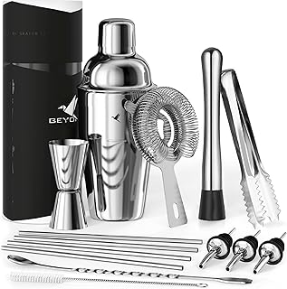 Beyond 15-teiliges Cocktail Shaker Set – Edelstahl Cocktail Set mit Bar Zubehör in Geschenkbox -…