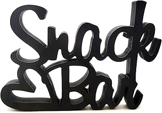 Deko Snackbar Hochzeit Snack Bar Stehtischschild Holztischdekoration Schwarz Candy bar Tischfreis…