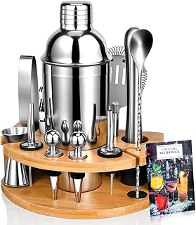 Cocktail Shaker Set – 750ML Edelstahl Barkeeper Kit, 12 Teile, Geschenk für Männer, Frauen & Fr…