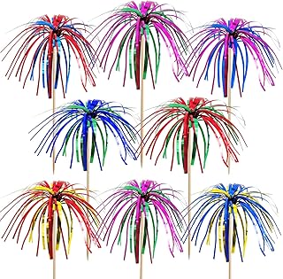 VITEVER 100 Stück Cocktail Picks, 23cm lang Cocktailspieße, Neue Doppelschicht mehrfarbig Cockt…