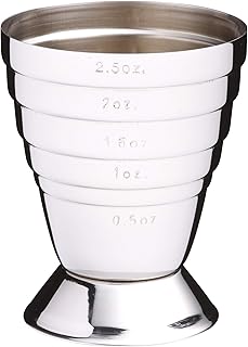 Bar Craft Jigger Messbecher, für Alkohol, Edelstahl, mit 6 Maßmarkierungen, 75 ml Volumen, 7 cm…