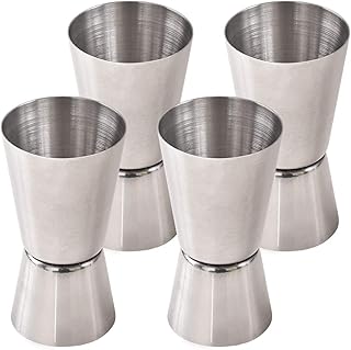 Newk Cocktail Jigger, 0,85 & 1,7 Oz (25 & 50 ML) Bar Jigger aus Edelstahl (4er-Set)