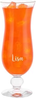 Herz & Heim® Karibisches Cocktailglas mit Gravur Ihres Wunschnamens (Name)