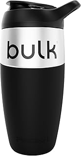 Bulk x Promixx Edelstahl Shaker Flasche – Schwarz – 700ml – Robustes und Auslaufsicheres Design -…