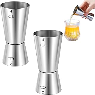 Edelstahl Cocktail Messbecher, 2CL & 4CL, 2er Set, Bar- und Cocktailzubehör