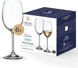 Crystal Bohemia Weingläser – 6er Set, je 450 ml, spülmaschinenfest, langlebig & kratzfest – E…