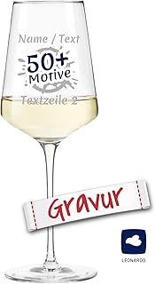 LEONARDO Weinglas mit Gravur personalisiert/Namen, Weißwein-Glas graviert als Geschenk zum Gebur…