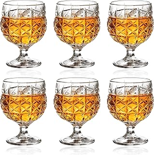 6er-Pack Vintage-Stielgläser 200 ml, geprägtes Weinglas-Set, elegante Rot- und Weißweinkelche,…