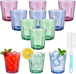 12 Stück Camping Gläser, 270ml Plastikbecher Party Trinkgläser, Wiederverwendbare Kunststoffbe…