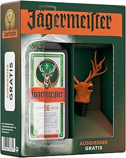Jägermeister exklusives Geschenkset | mit GRATIS Hirschkopf Ausgiesser und 0,7l Kräuterlikör 3…