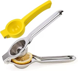 Zitronenpresse Handpresse, 2 Stück Zitruspresse aus Edelstahl, Praktische Handpresse für Zitron…