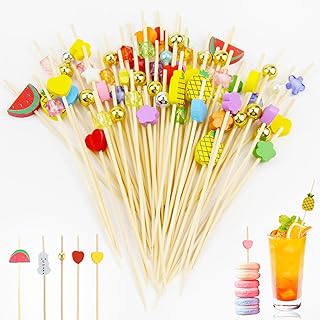 Xmart 300 Stück Holz Cocktailspieße Fingerfood Spieße 12CM Cocktail Zahnstocher Spiesse für S…
