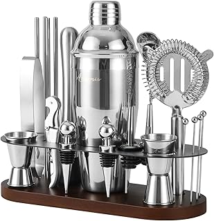 23-teiliges Barkeeper-Set, Cocktail-Shaker-Set mit Ständer|Bar-Getränkemixer-Set mit allen wich…