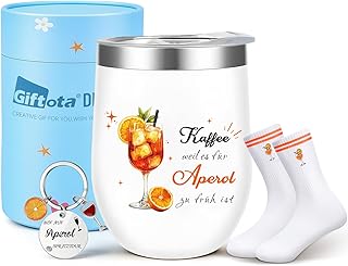 Aperol Geschenkset für Aperitif-Liebhaber, Weinbecher Edelstahl, Apéro-Socken, Schlüsselanhän…