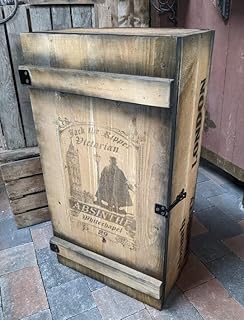 BARSCHRANK FRACHTKISTE Jack The Ripper Absinth KISTE Vintage MINIBAR BAR Holz 74cm H