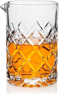 Cocktail Mixing Glas, 550ml Kristall Cocktail Mixing Krug, Dicker Boden Bar Rührglas für Martin…