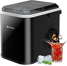 Eiswürfelmaschine, 120W Eiswürfelbereiter 8 Eiswürfel in 8-10 Minuten, 12kg/24h, LED Display I…