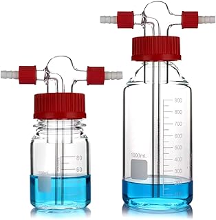 Labor-Gas-Waschflasche, Borosilikatglas, Labor-Pufferflasche, Chemielabor, Glaswaren-Set (500 ml)
