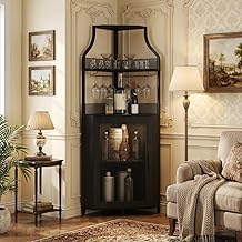 Litake Eckbar-Kommode, Flaschenregal Mit Verstellbaren Regalen, 5-Schichten Landhausweinkommode M…