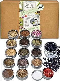 direct&friendly | Bio DIY Gin Gewürze Set | Geschenkset 16 verschiedene Botanicals (1×16 Dosen)