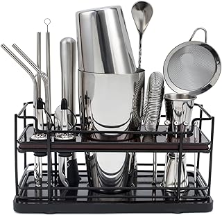 20-teiliges Boston Cocktail Shaker Set mit Stand, 825ml Shaker Edelstahl Cocktail Set für die Ha…